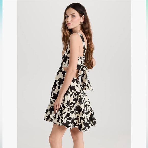 Anthropologie moon river printed ruffle hem mini dress - Picture 6 of 10